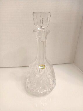 Vintage Atlantis Full Lead Crystal Decanter Hand Blown & Cut For Block Portugal